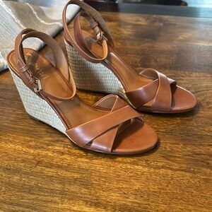 Liz McLaughlin Leather Wedge Sandals size 9.5
